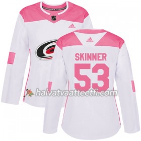 Naisten NHL Carolina Hurricanes Pelipaita Jeff Skinner 53 Adidas 2017-2018 Valkoinen Vaaleanpunainen Fashion Authentic